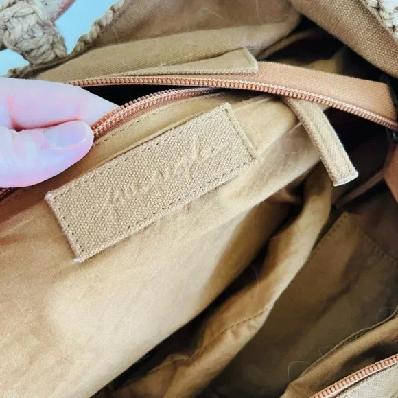 Sold.  Free People Brown Point Break Macrame Multi-Way Bag - Picture 6 of 12